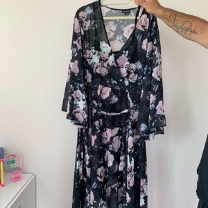 City chic floral wrap maxi dress